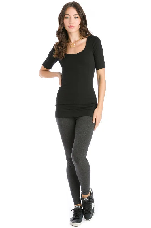 Ballet Sleeve Scoop Neck Long T