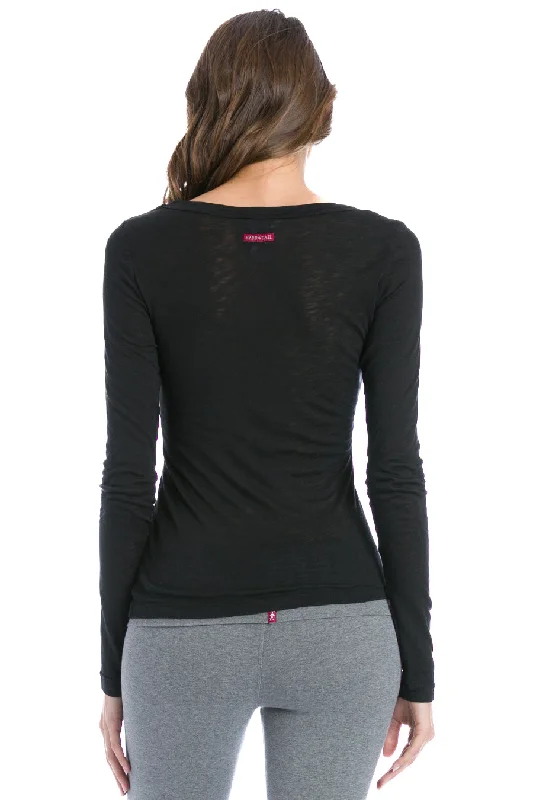 Basic Sexy Long Sleeve V-Neck Slub T