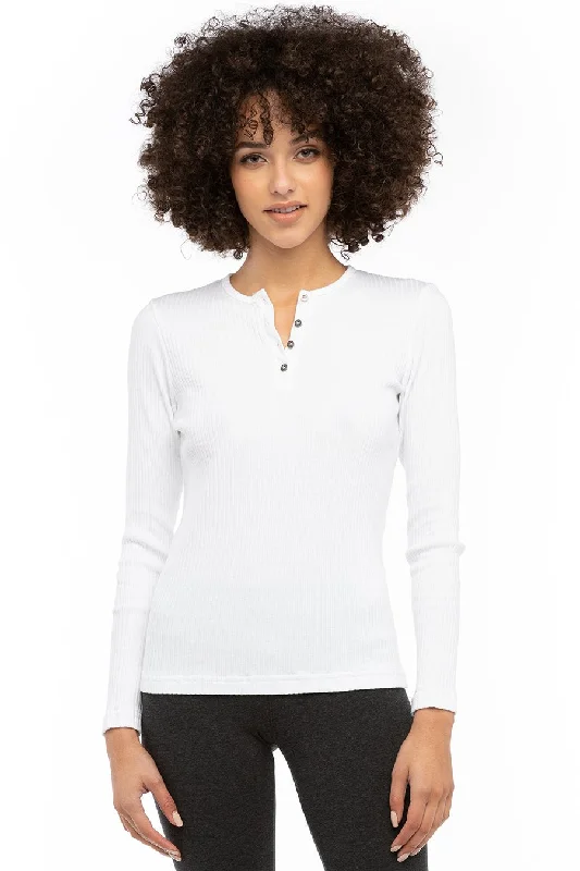 Ribbed Long Sleeve Henley T