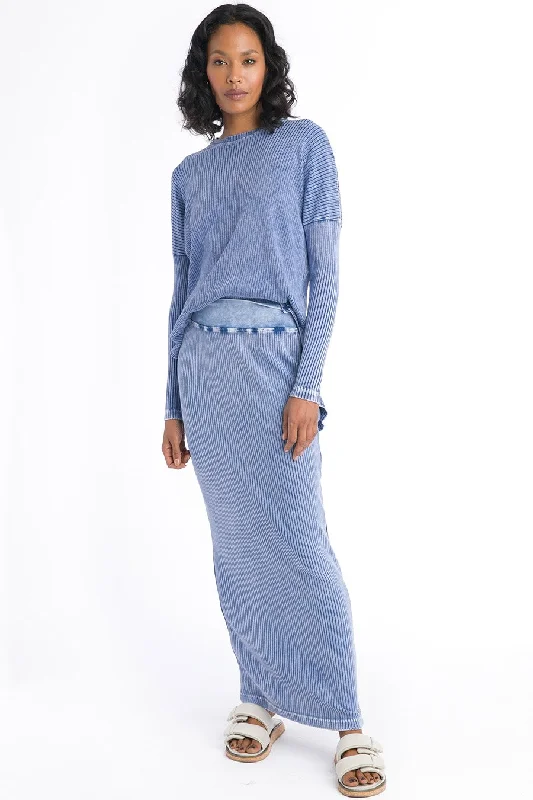 Long Sleeve Ribbed Hi-Lo Slouchy Pullover