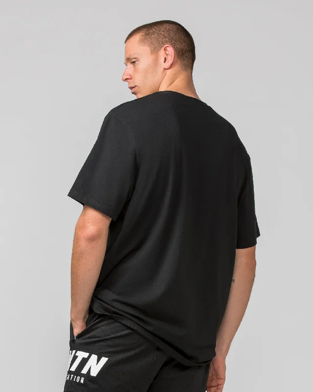 Oversized Tonal Tee - Black