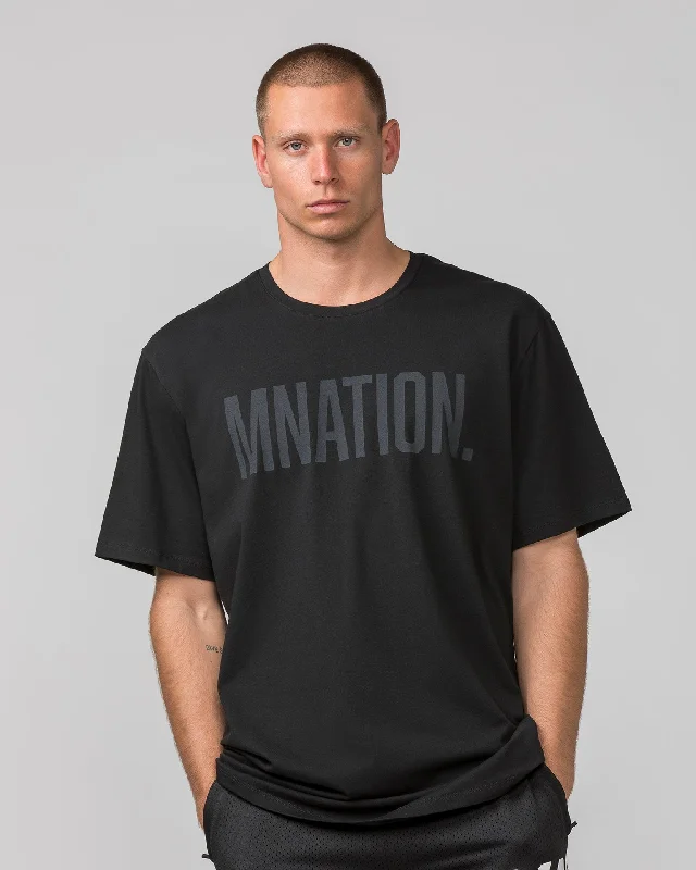 Oversized Tonal Tee - Black