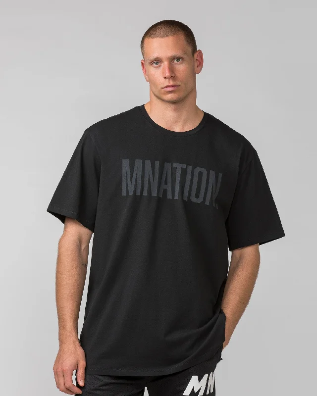 Oversized Tonal Tee - Black