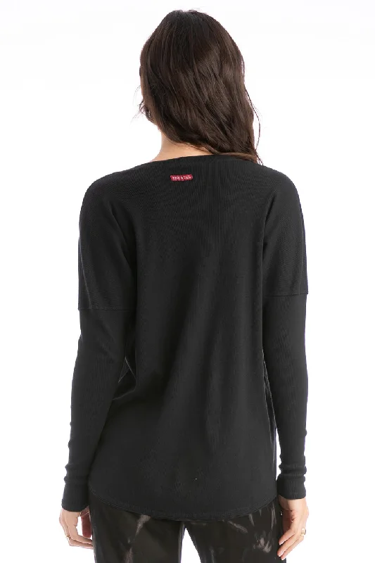 Long Sleeve Float Hem Ribbed T