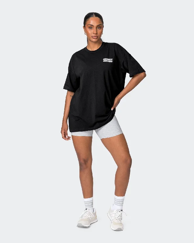 Womens Reset Oversized Midweight Tee - Black