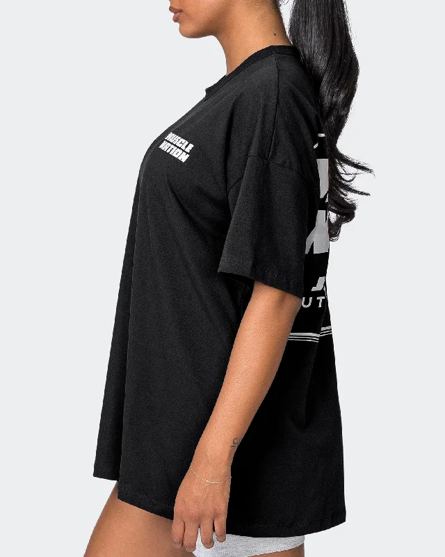 Womens Reset Oversized Midweight Tee - Black