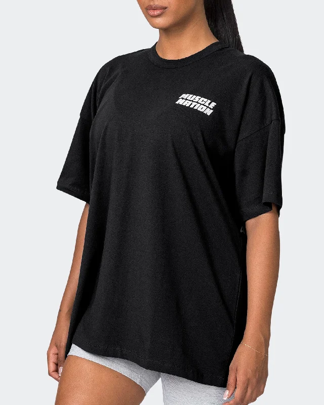 Womens Reset Oversized Midweight Tee - Black