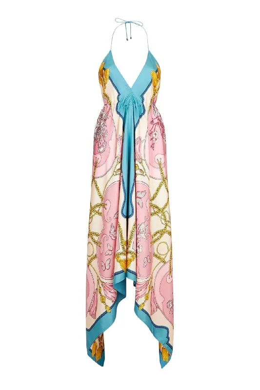 Etro Scarf Print Silk Dress - Pink