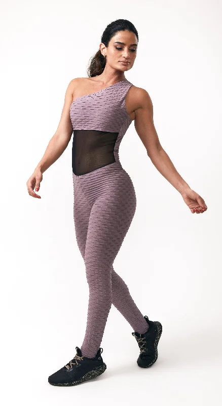 Scrunch Booty Wave One Piece - Rose & Black Mesh