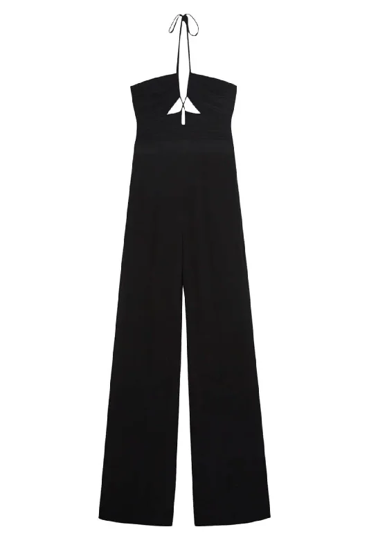 Simkhai Gala Plisse Cut-Out Jumpsuit - Black