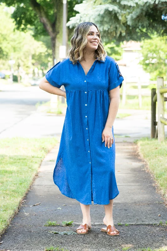 The Katie T-shirt Dress in Royal Blue