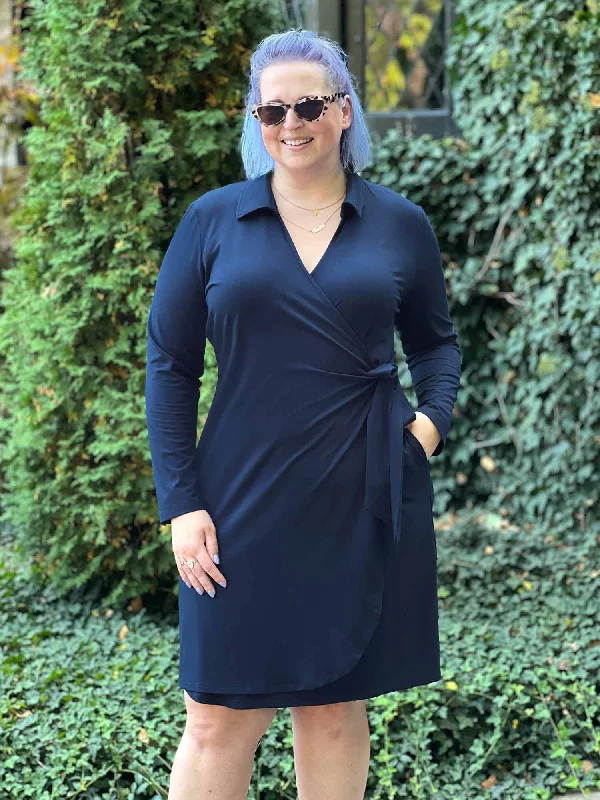 Tierney collared faux wrap dress