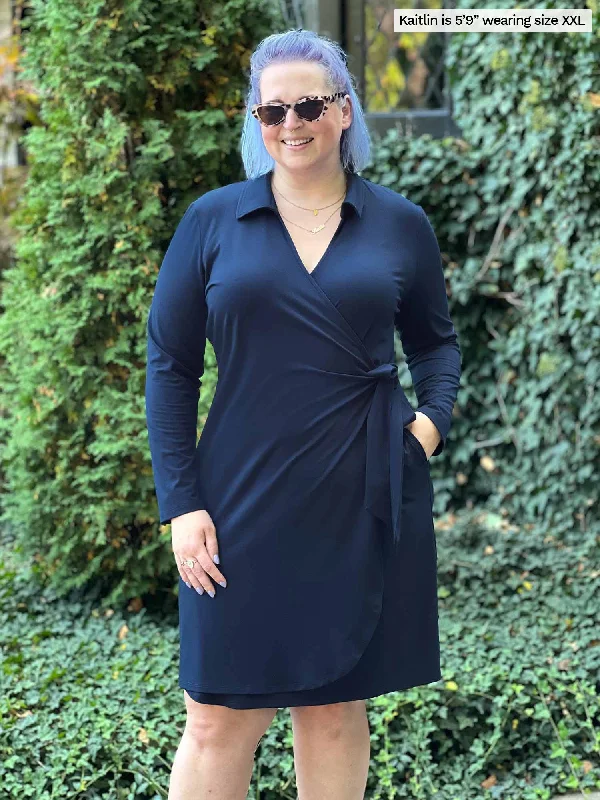 Tierney collared faux wrap dress