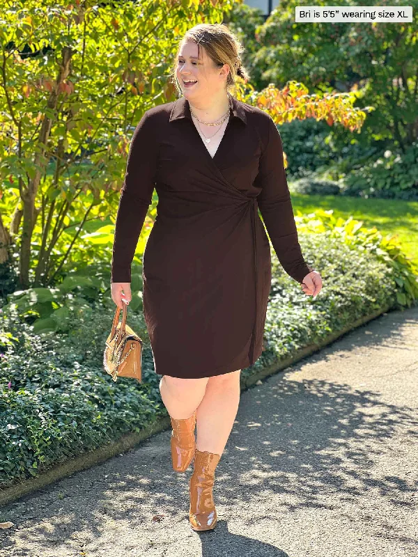 Tierney collared faux wrap dress