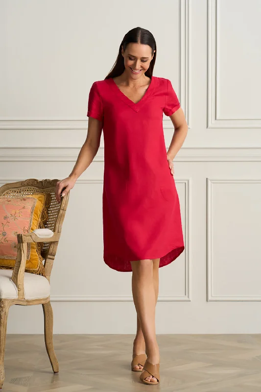 V-Neck Linen Dress