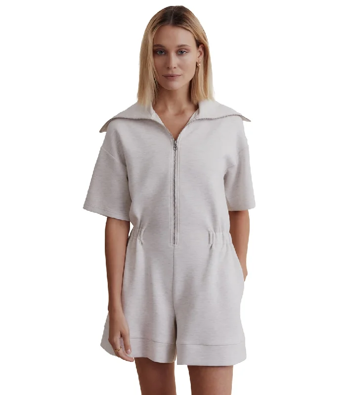 Varley Caldwell Playsuit 5 Ivory Marl