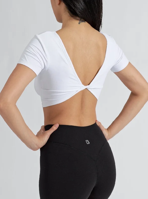 AirKnit Reversible Crop - White