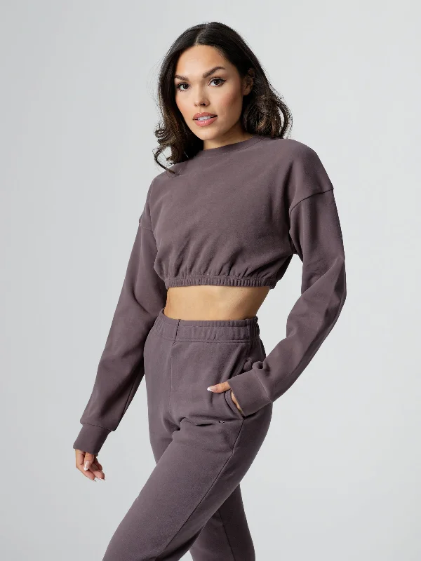 Cloud Long Sleeve Crop - Almost Grey