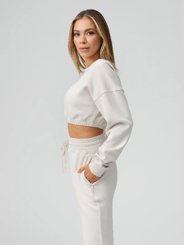 Luxe Long Sleeve Crop - Eggshell