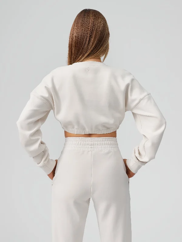 Luxe Long Sleeve Crop - Eggshell