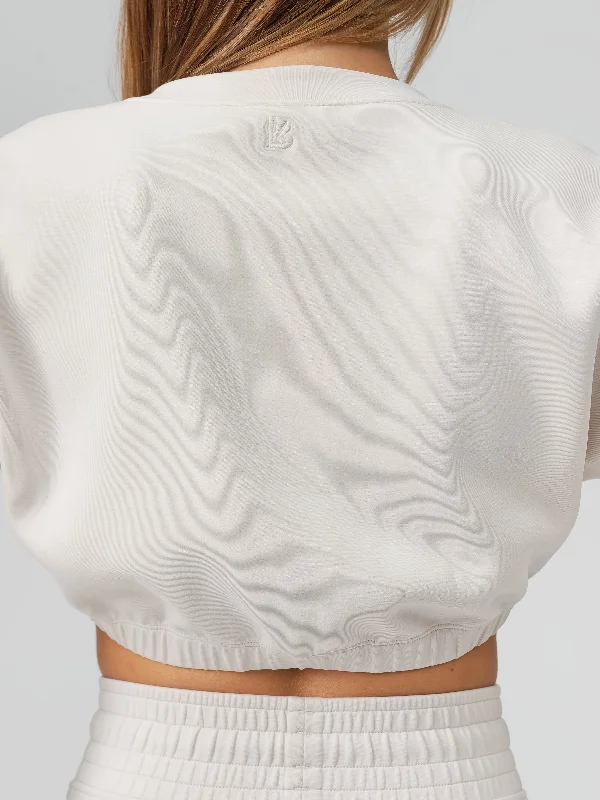 Luxe Long Sleeve Crop - Eggshell