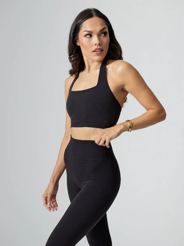 Revolution Halter Crop - Onyx Black