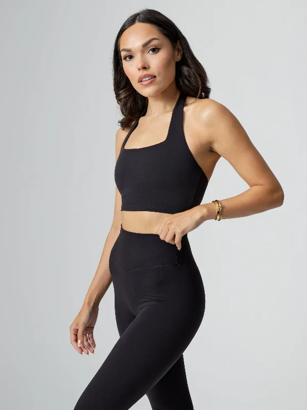 Revolution Halter Crop - Onyx Black