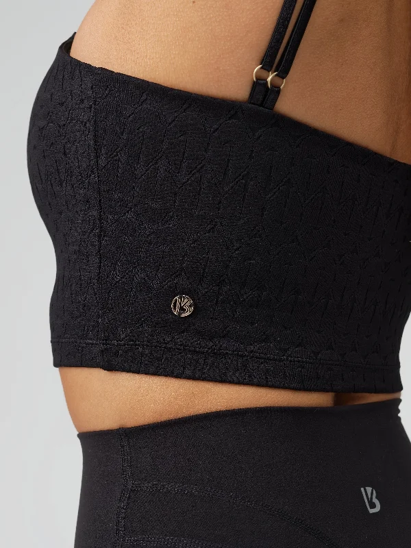 Scarab Jacquard Crop - Onyx Black