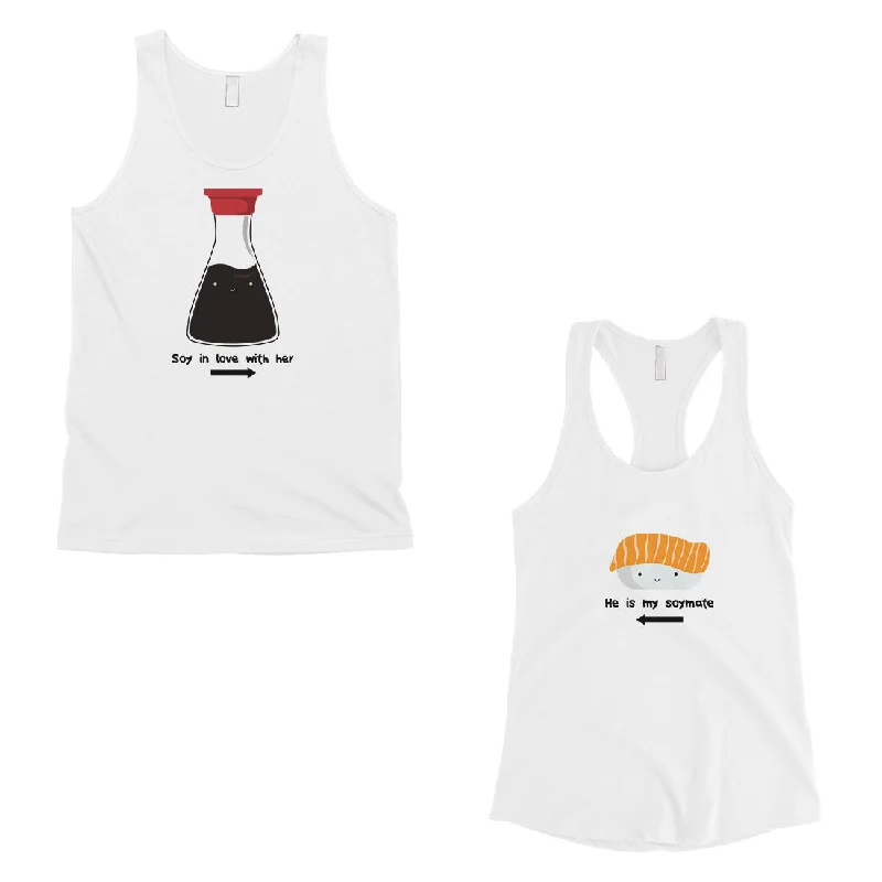 Sushi & Soy Sauce Matching Couple Tank Tops Funny Anniversary Gift