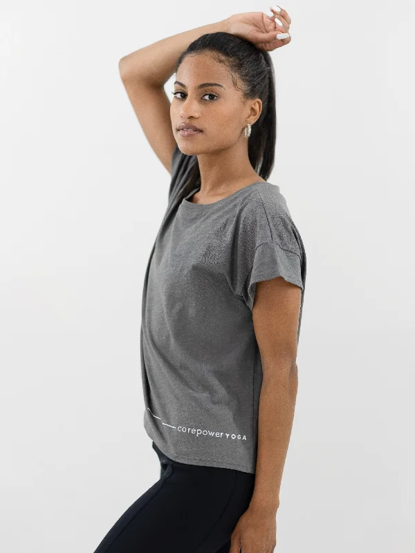 CorePower Yoga Charcoal Boxy Tee