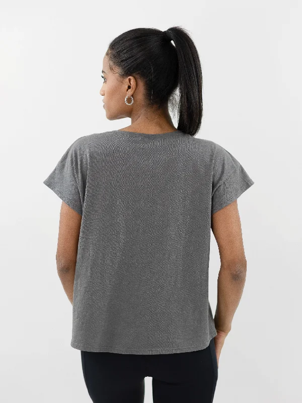 CorePower Yoga Charcoal Boxy Tee