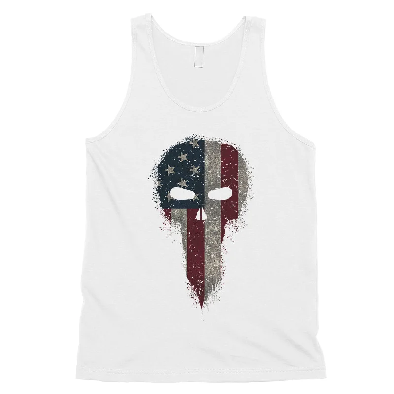 Vintage American Skull Mens Graphic Tank Top Gift For 4th of July