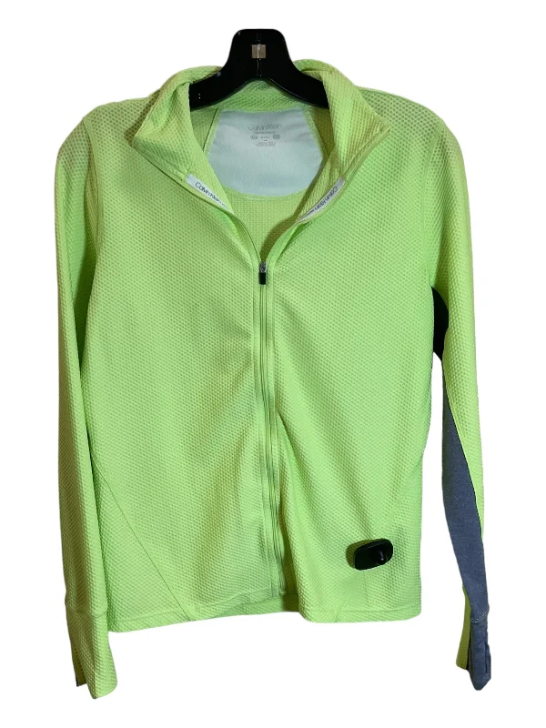 Athletic Jacket By Calvin Klein Performance In Green, Size: M