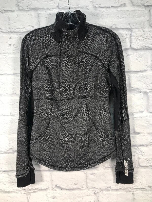 Athletic Jacket By Lululemon In Black & Grey, Size: S