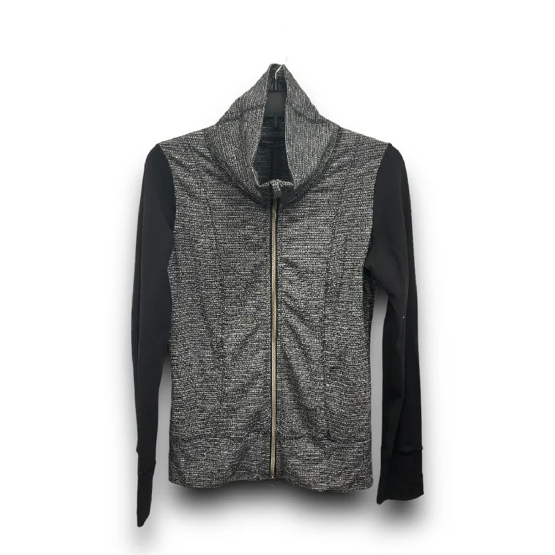 Athletic Jacket By Lululemon In Black & White, Size: S