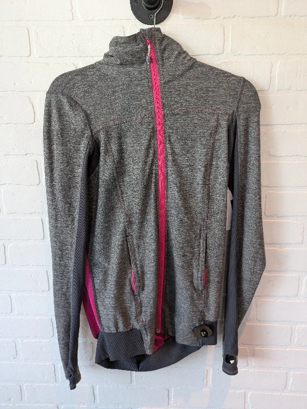 Athletic Jacket By Lululemon In Grey & Pink, Size: S