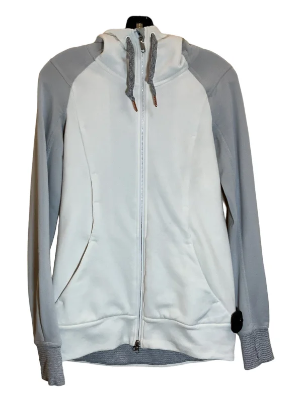 Athletic Jacket By Lululemon In Grey & White, Size: S