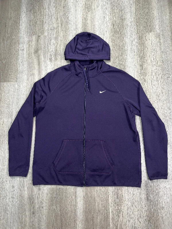 Athletic Jacket By Nike Apparel In Purple, Size: Xl