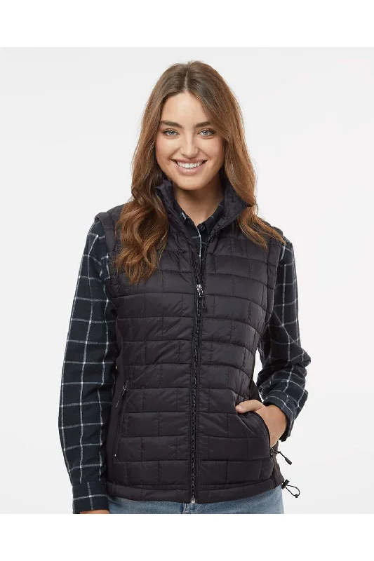 Burnside Womens Element Full Zip Puffer Vest - Black - NEW