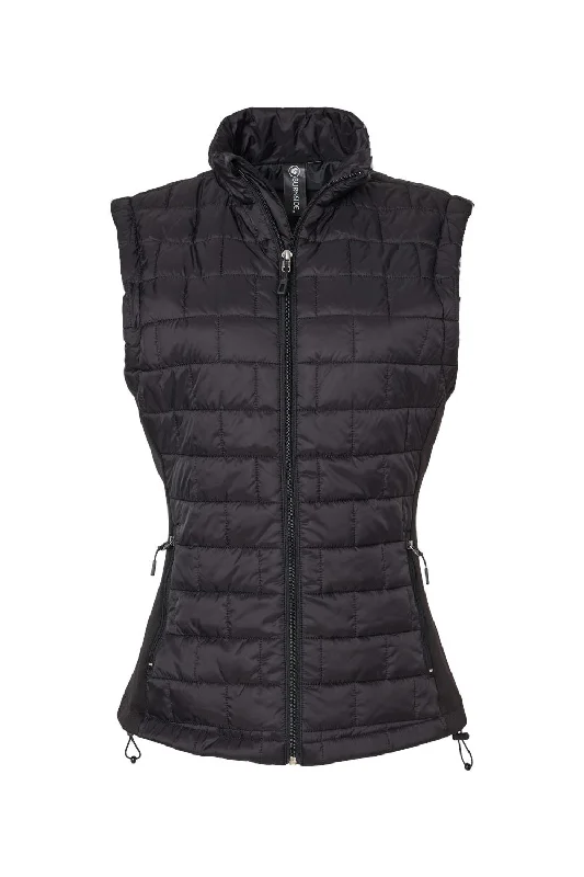 Burnside Womens Element Full Zip Puffer Vest - Black - NEW