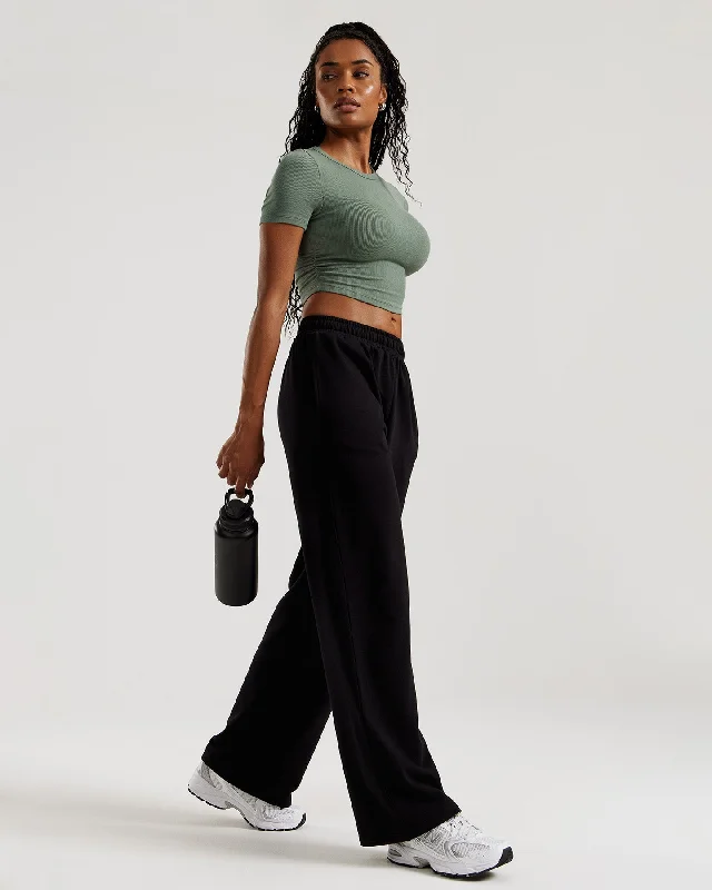 Comfort Ribbed Cropped T-Shirt | Sage