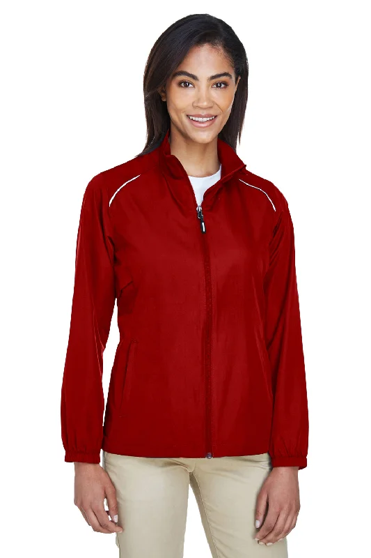 Core 365 Womens Motivate Water Resistant Full Zip Jacket - Classic Red