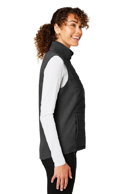 Devon & Jones Womens New Classics Charleston Hybrid Full Zip Vest - Black Melange/Black