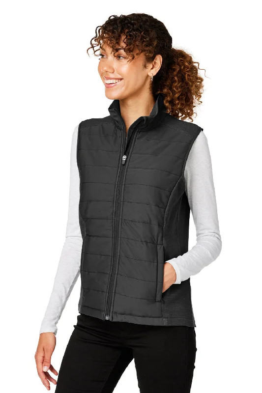 Devon & Jones Womens New Classics Charleston Hybrid Full Zip Vest - Black Melange/Black