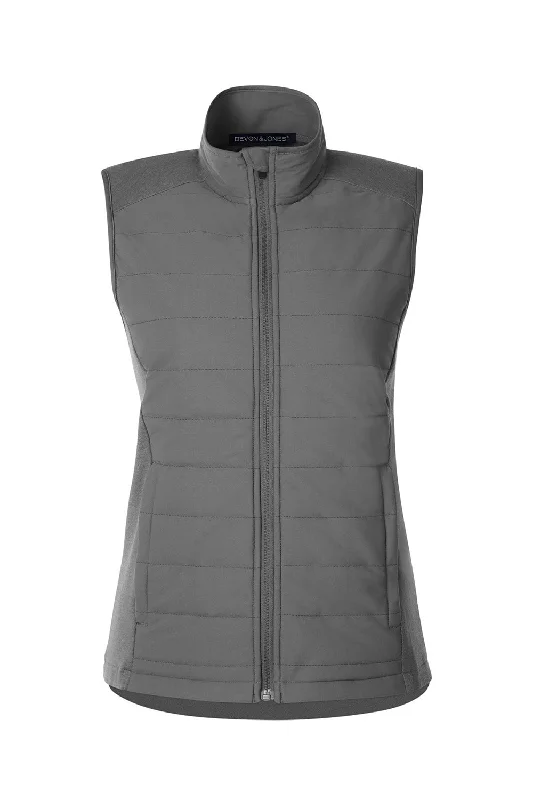 Devon & Jones Womens New Classics Charleston Hybrid Full Zip Vest - Graphite Grey Melange