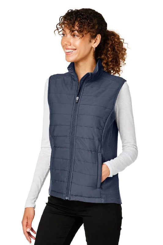 Devon & Jones Womens New Classics Charleston Hybrid Full Zip Vest - Navy Blue Melange