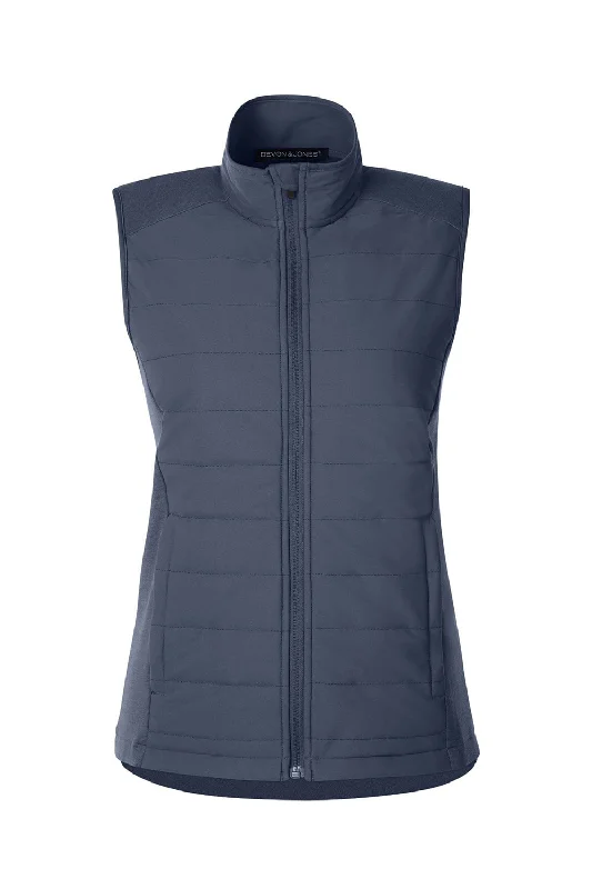 Devon & Jones Womens New Classics Charleston Hybrid Full Zip Vest - Navy Blue Melange