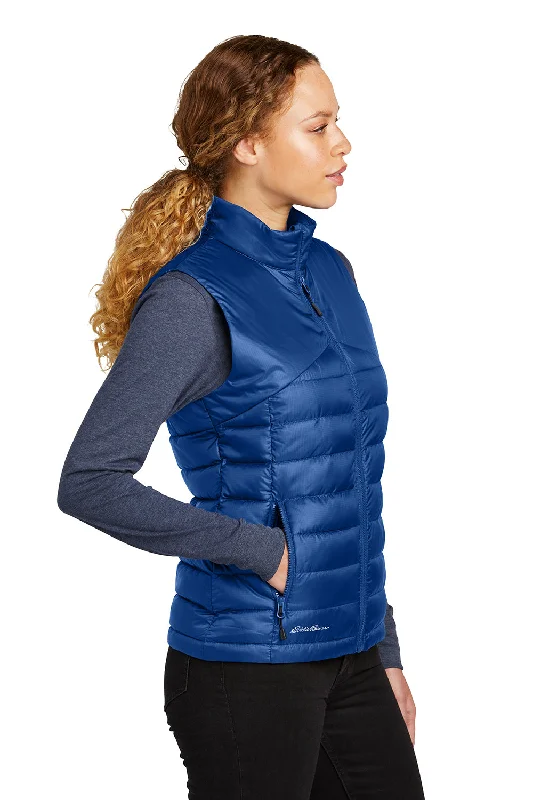 Eddie Bauer Womens Water Resistant Quilted Full Zip Vest - Cobalt Blue