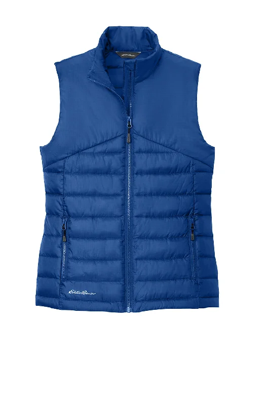 Eddie Bauer Womens Water Resistant Quilted Full Zip Vest - Cobalt Blue