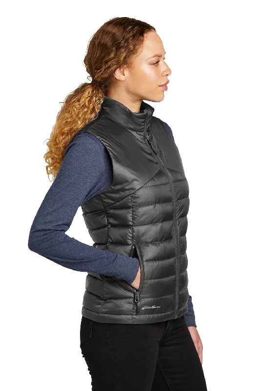 Eddie Bauer Womens Water Resistant Quilted Full Zip Vest - Iron Gate Grey